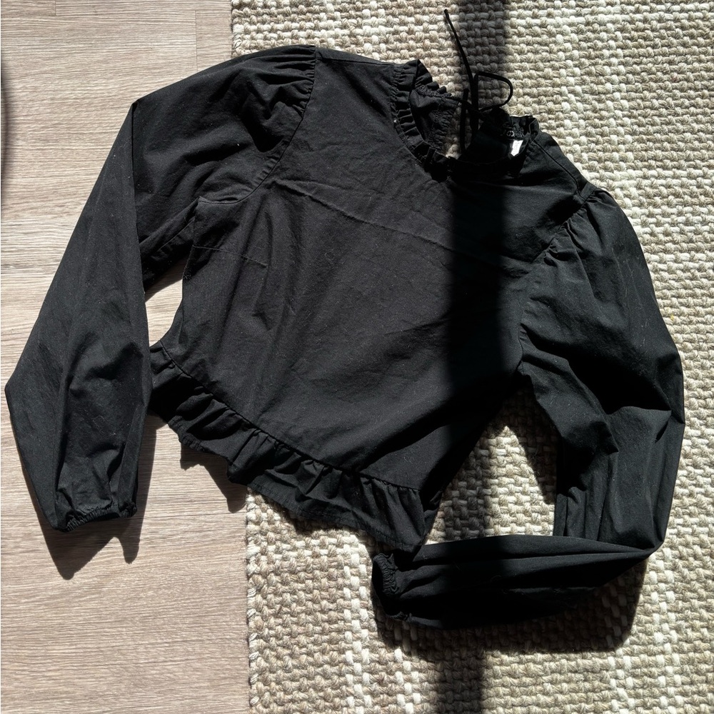 Cotton cropped long sleeve